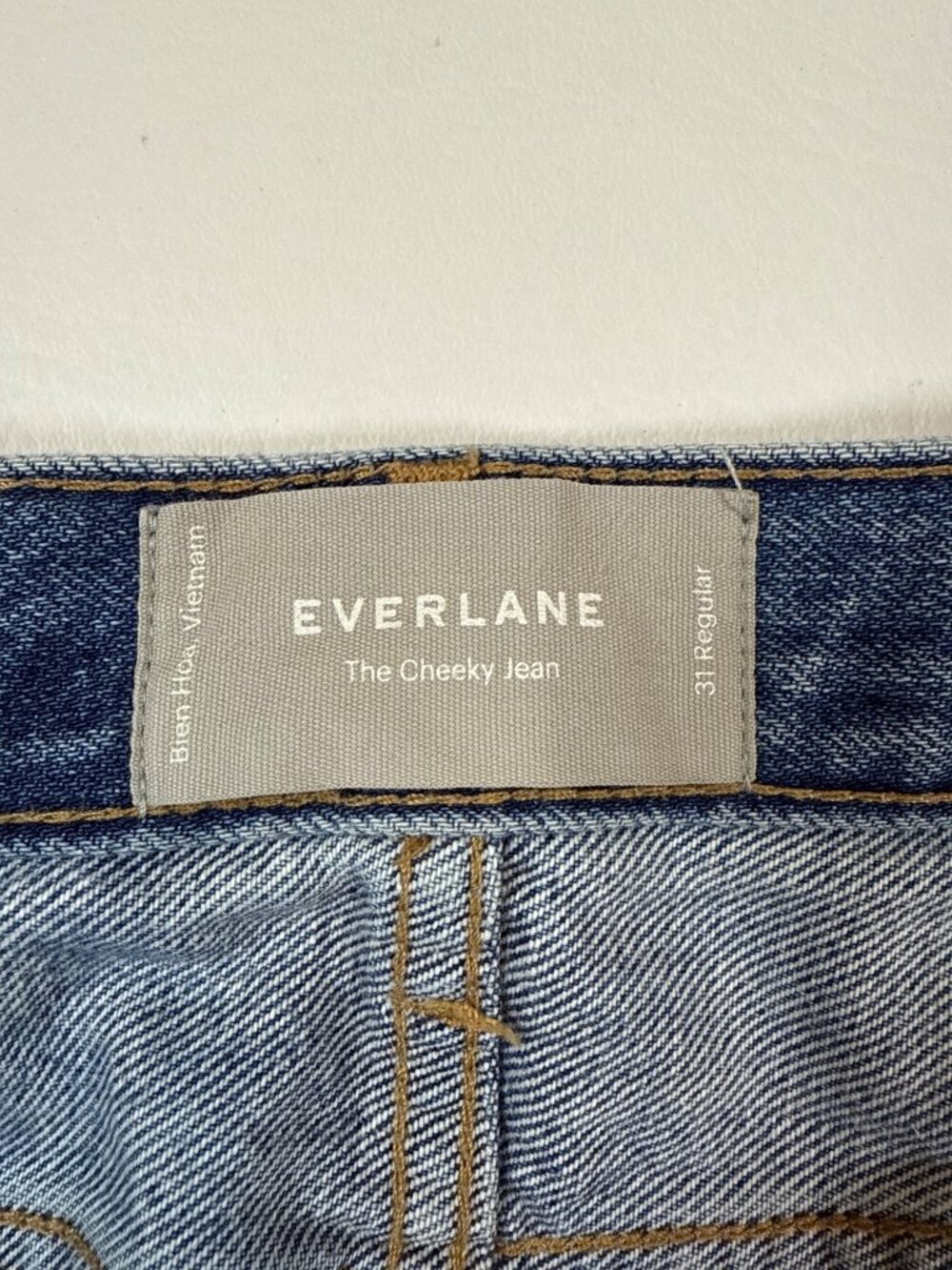 Everlane Cheeky Straight-Leg Blue Jeans Womens 31 Regular Button Fly (OO626) - Picture 7 of 9
